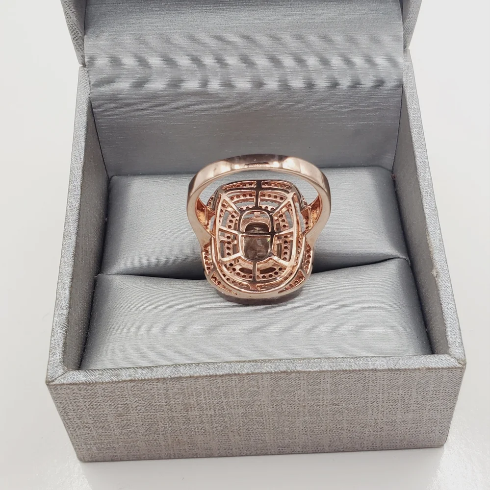 18k Rose Gold Triple Halo Morganite Ring